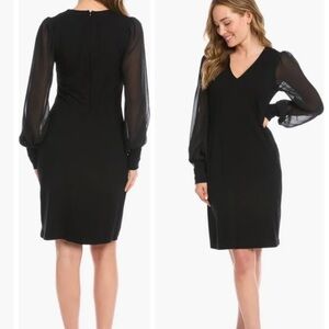Karen Kane Chiffon Long Sleeve Dress
